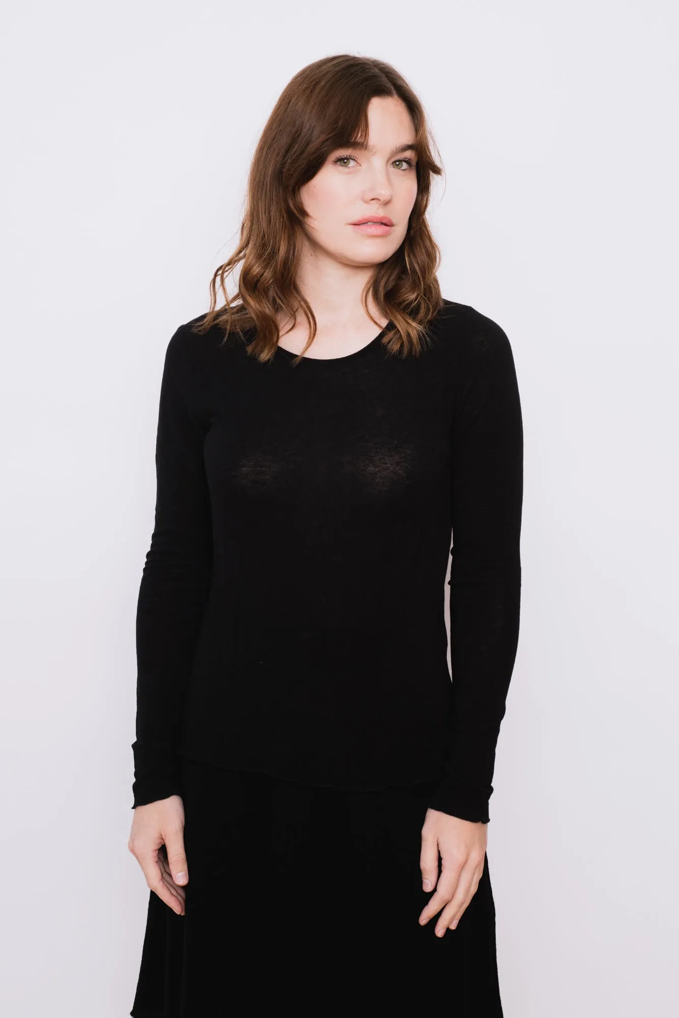 Agnete Long-Sleeved Tee Shirt Black