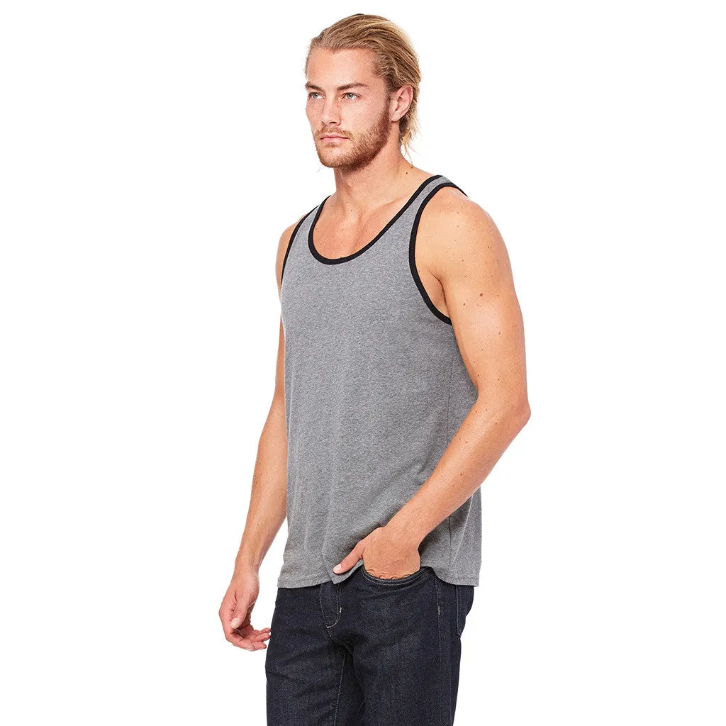 Bella   Canvas Unisex Deep Heather/Black Jersey Tank