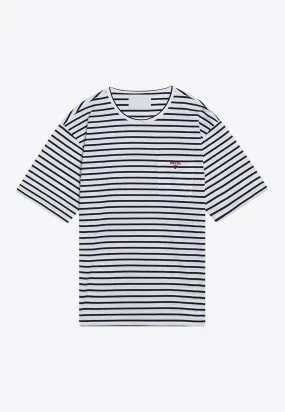 Embroidered Logo Striped T-shirt