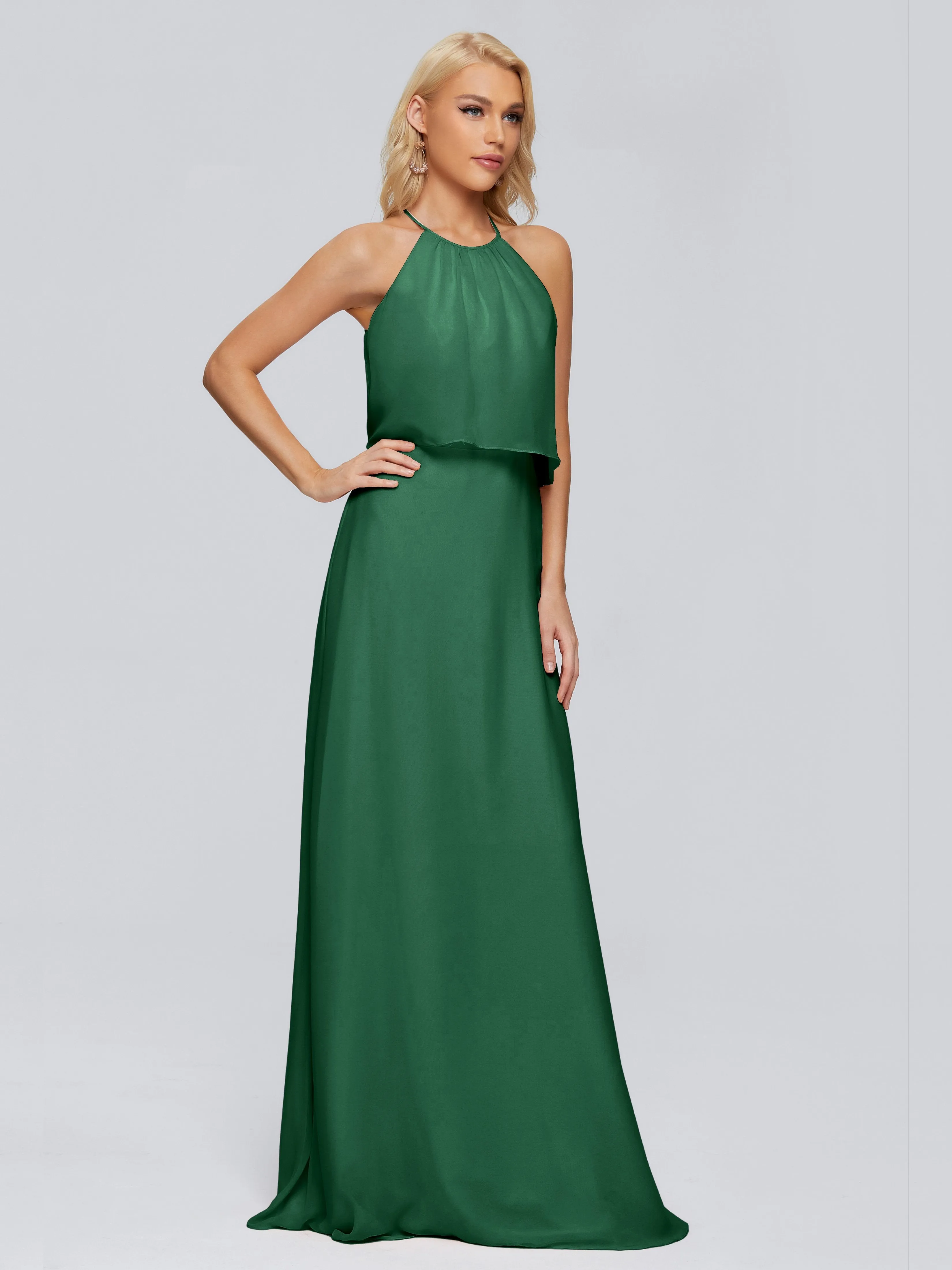 Liliana Simple Halter Chiffon Bridesmaid Dresses