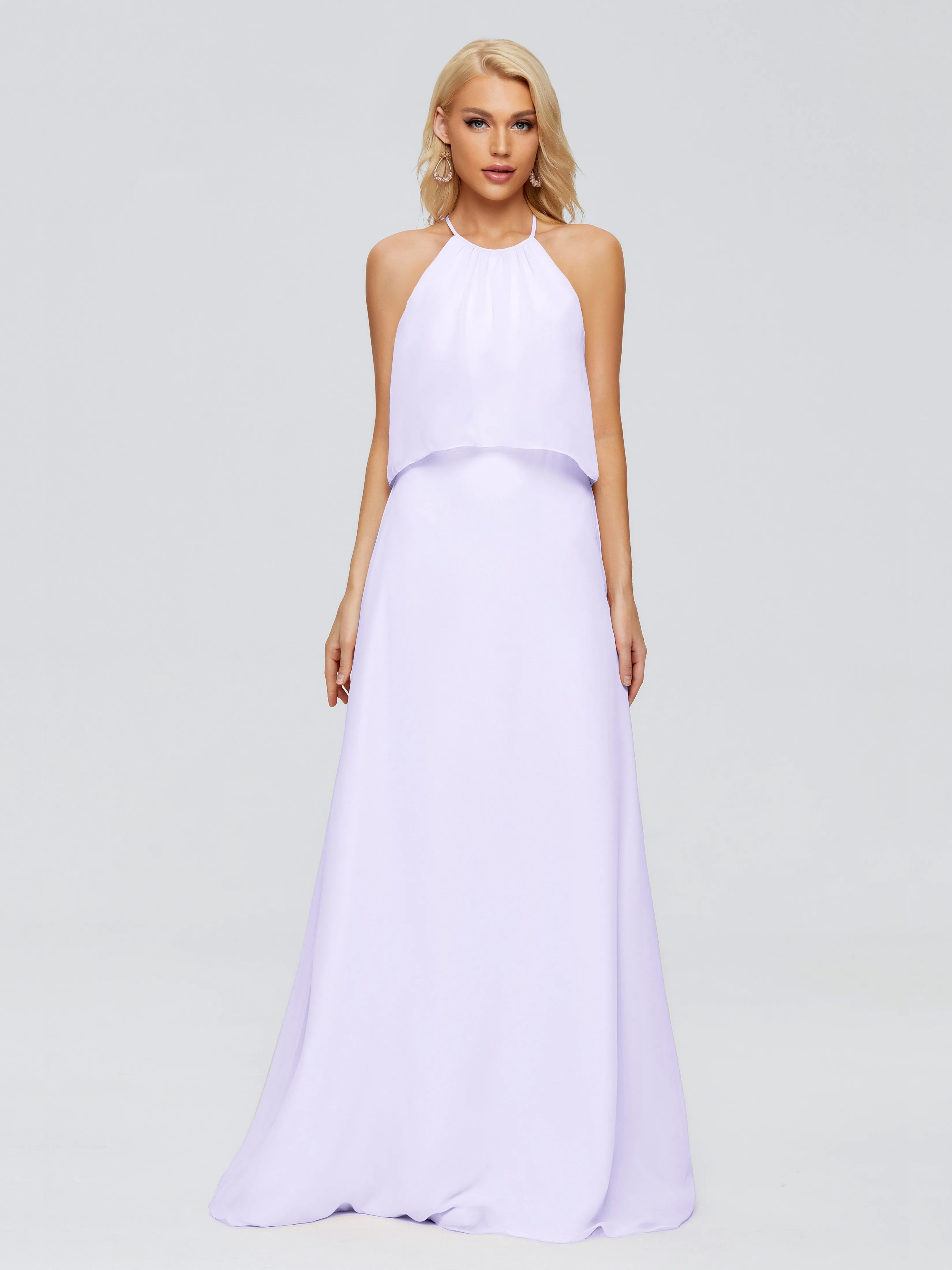 Liliana Simple Halter Chiffon Bridesmaid Dresses