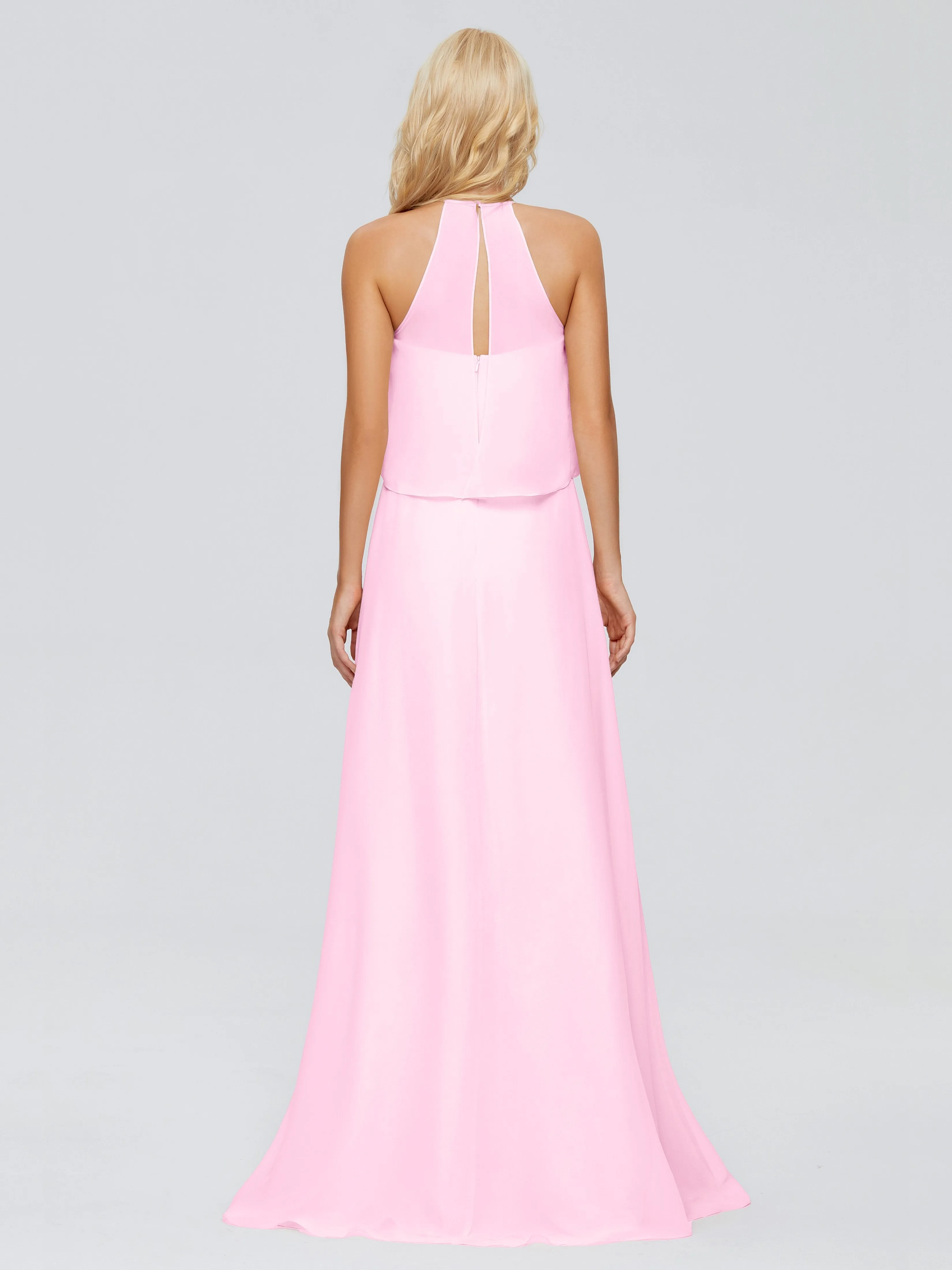 Liliana Simple Halter Chiffon Bridesmaid Dresses