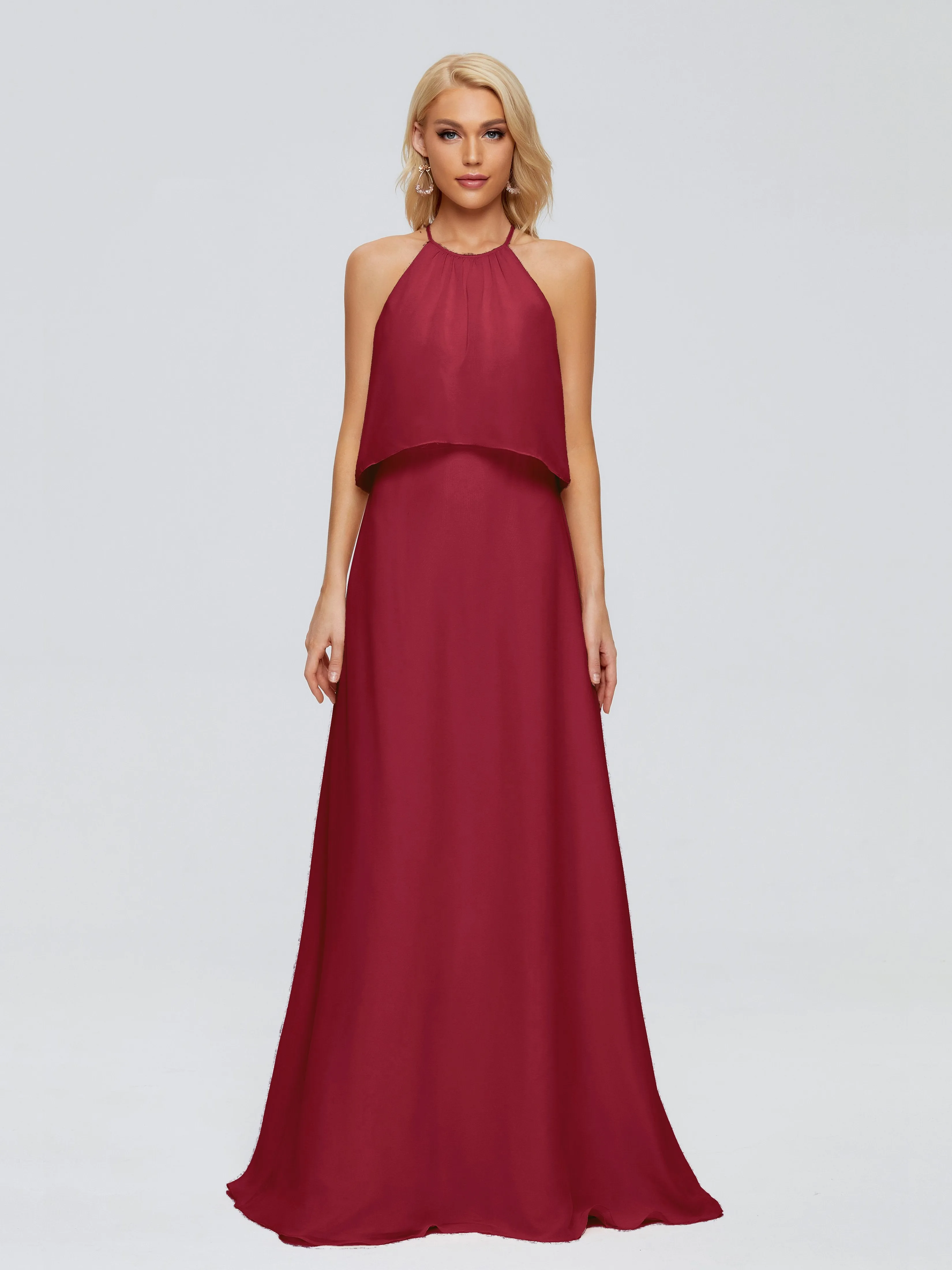 Liliana Simple Halter Chiffon Bridesmaid Dresses