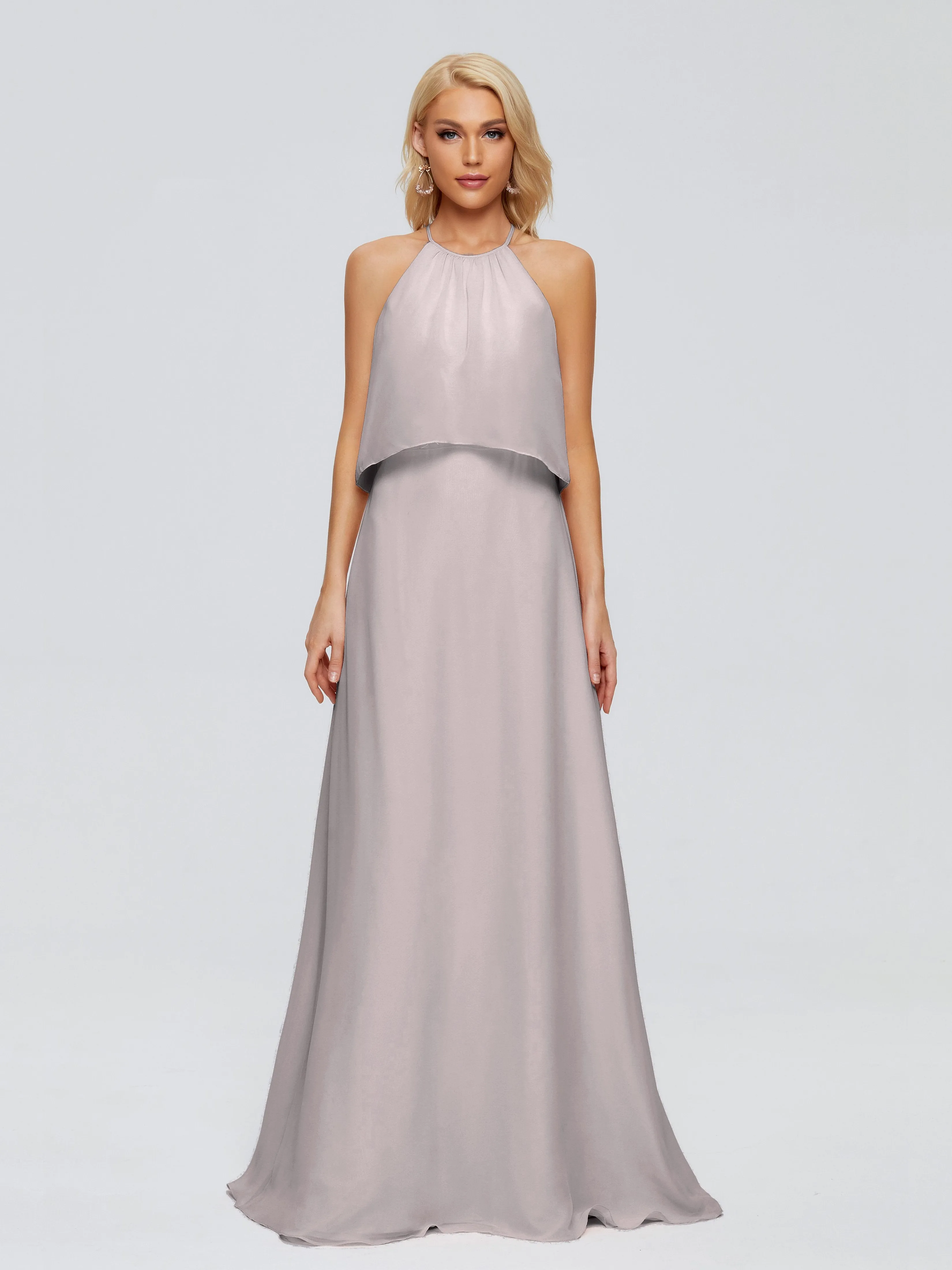 Liliana Simple Halter Chiffon Bridesmaid Dresses