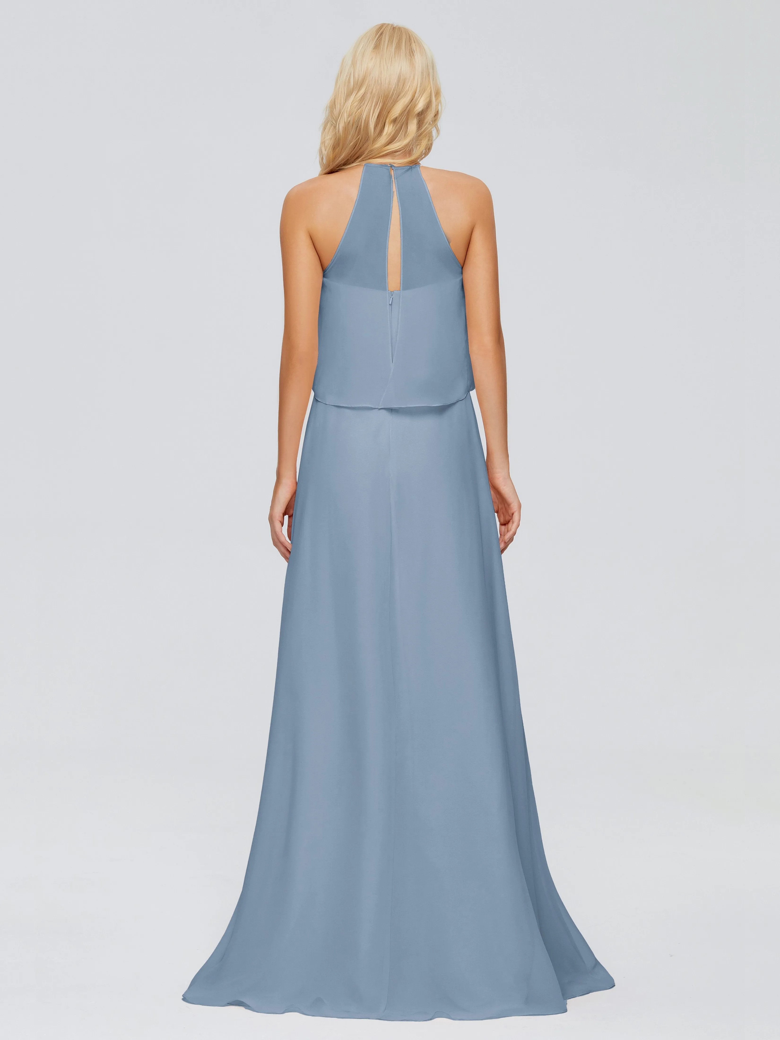 Liliana Simple Halter Chiffon Bridesmaid Dresses
