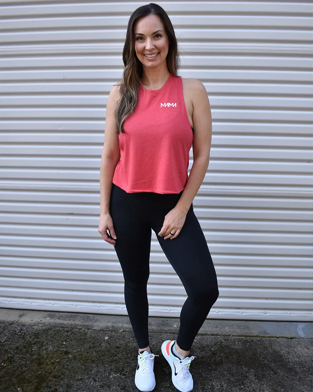 Mama Racerback Crop Tank Top