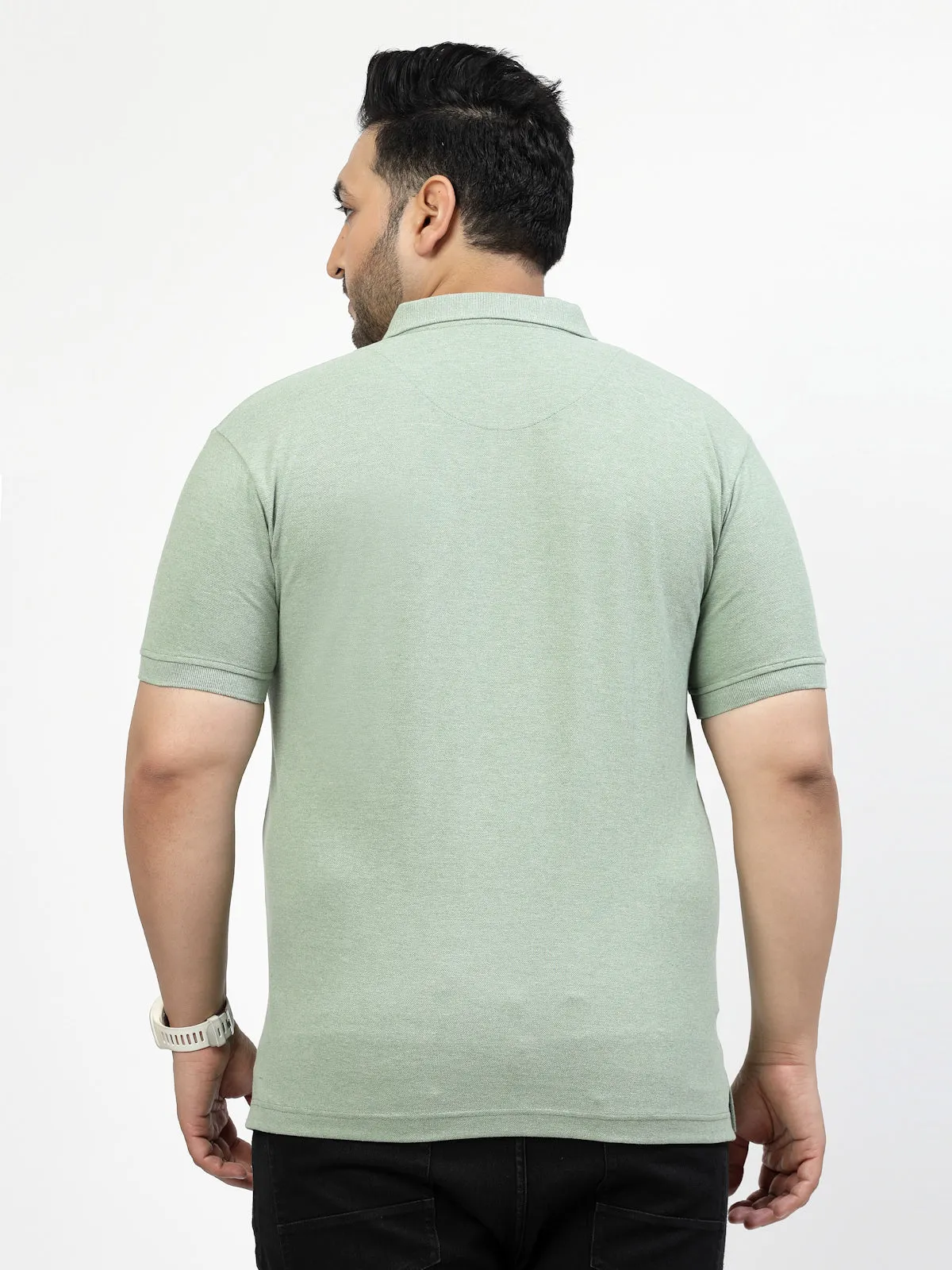 Men Polo Collar Pockets Regular Fit T-shirt