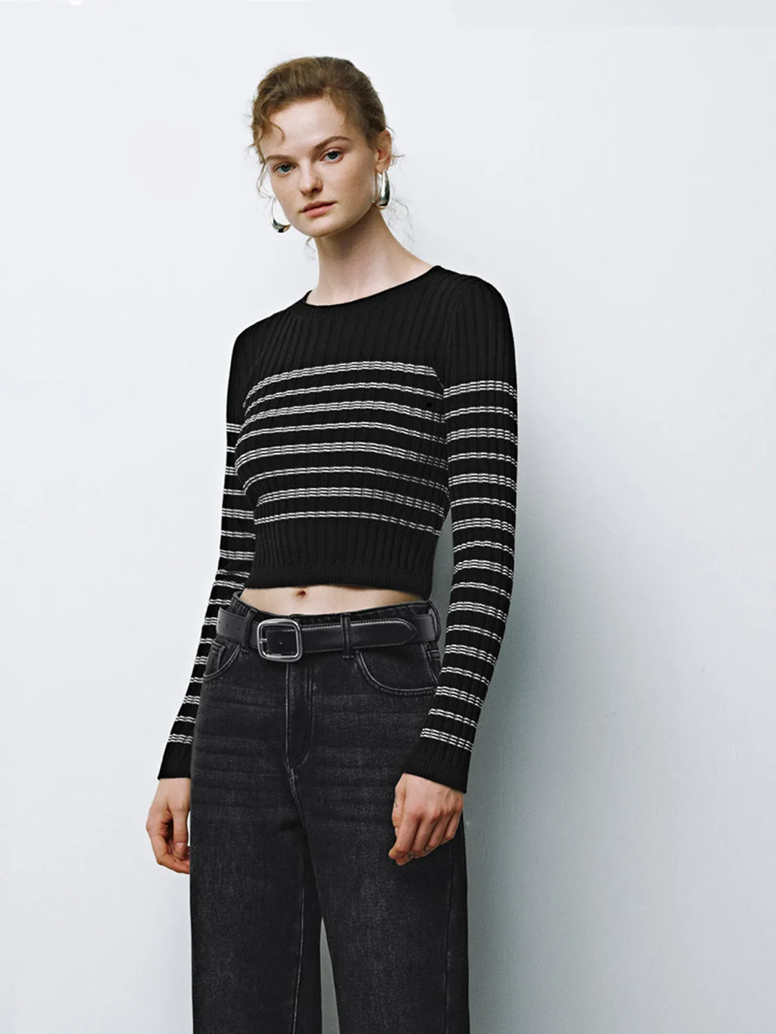 Skinny Striped Knitted T-Shirts