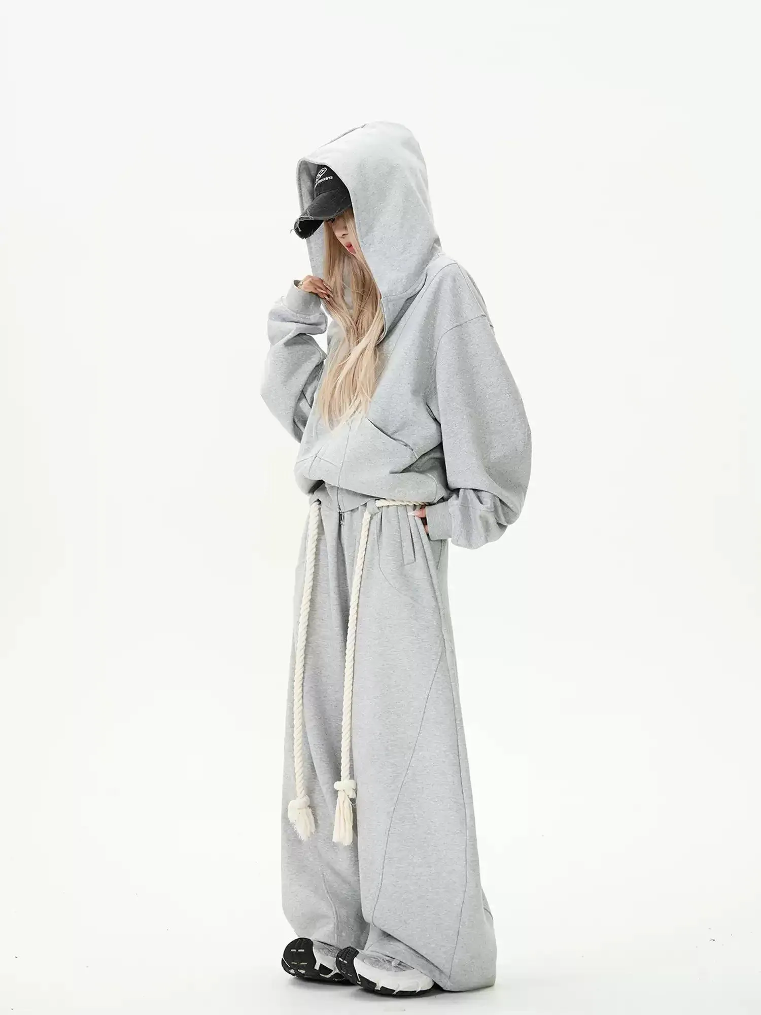 Thick Rope Wide Leg Sweatpants