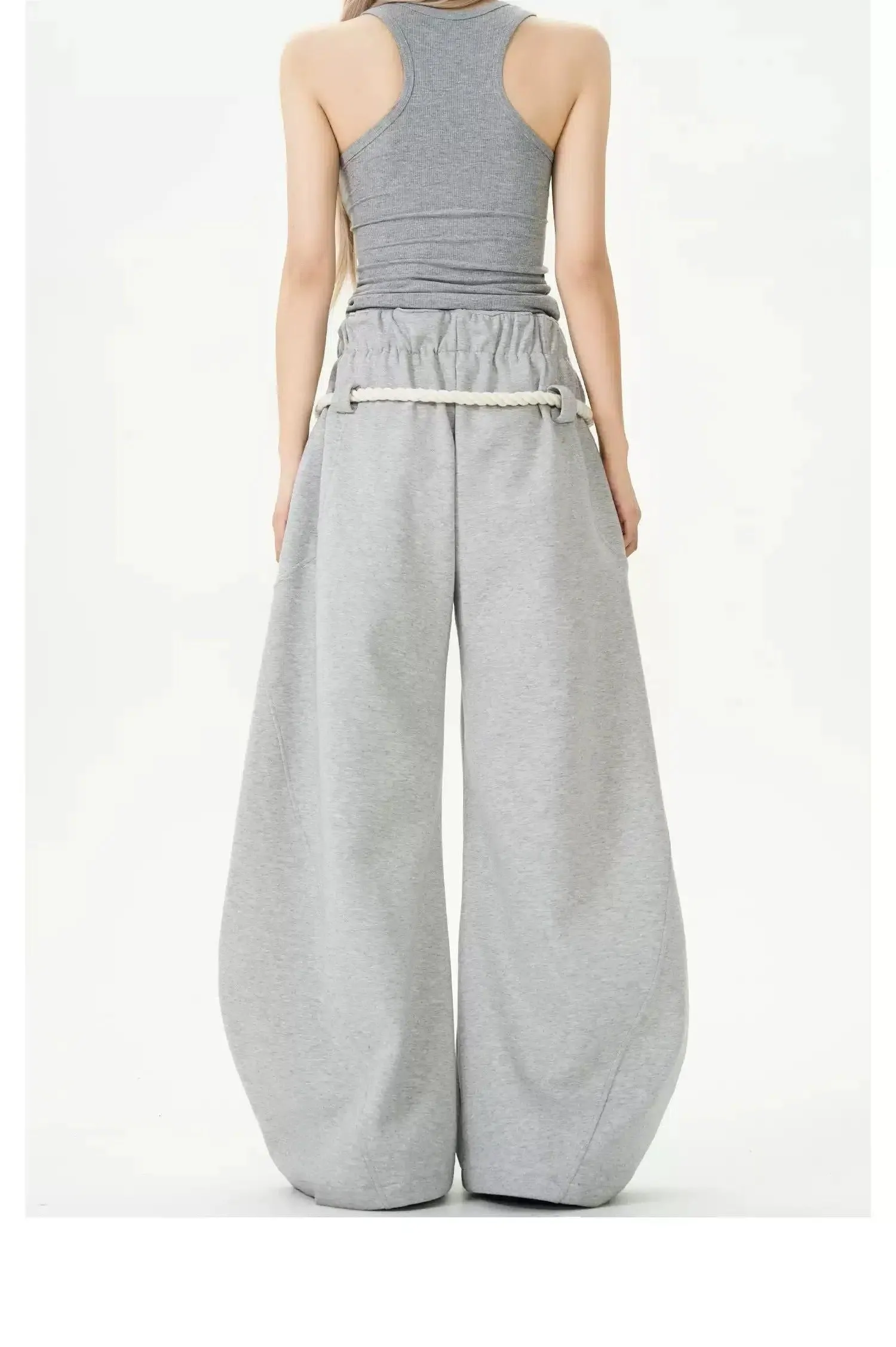 Thick Rope Wide Leg Sweatpants